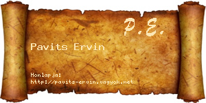 Pavits Ervin névjegykártya